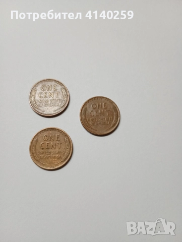 САЩ МОНЕТИ 1 цент 1942 1945 1946 г , снимка 5 - Нумизматика и бонистика - 52413262