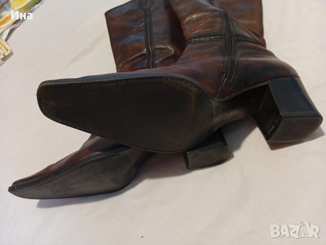 Кафяви ботуши на fashion line естествена кожа, снимка 6 - Дамски ботуши - 52838437