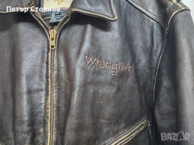 Мъжко Vintage кожено яке от естествена кожа WRANGLER р-р XL, снимка 4 - Якета - 52464296