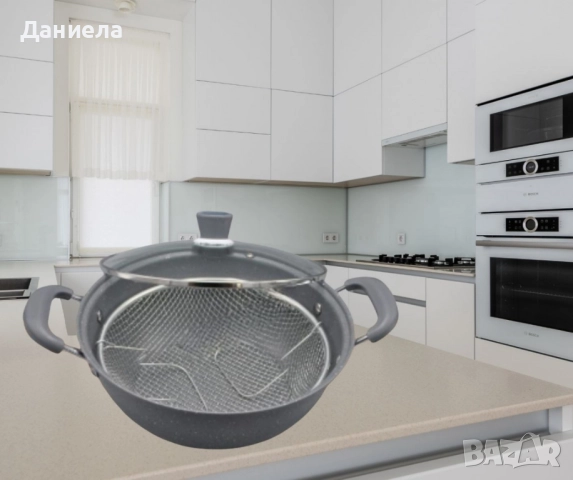 Тенджера с кошница за фритюрник,керамична, снимка 2 - Съдове за готвене - 51941164