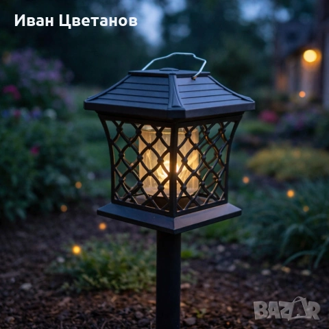 Многофункционална градинска соларна лампа XF-1012А - осветление и защита от насекоми