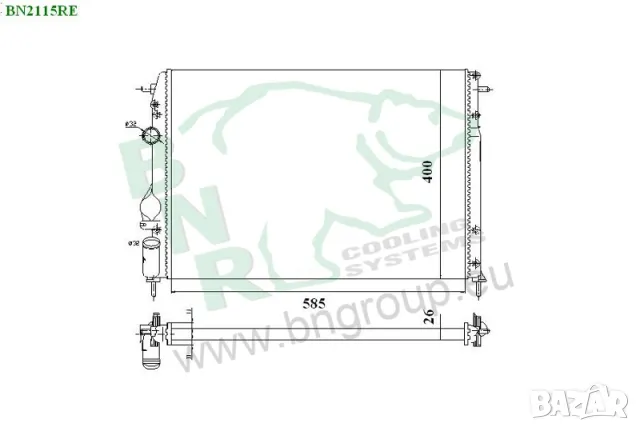 Воден радиатор BNR за RENAULT BN2115, снимка 3 - Части - 14440344
