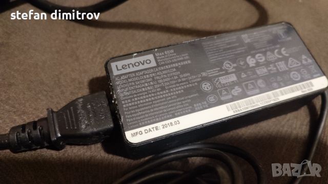 Lenovo ADLX65YLC3A, 65W, 5V/9V/15V/20V, 2A/2A/3A/3.25A, жак USB-TypeC, снимка 6 - Лаптоп аксесоари - 46576246