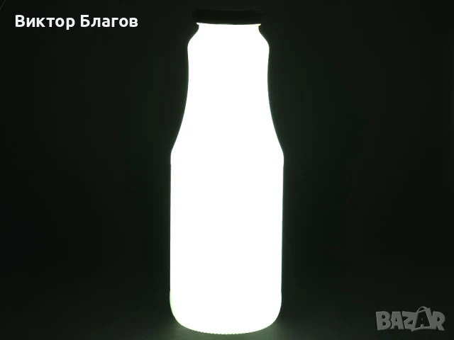 Нощна лампа от стъклено шише - ръчна изработка, снимка 4 - Настолни лампи - 50509499