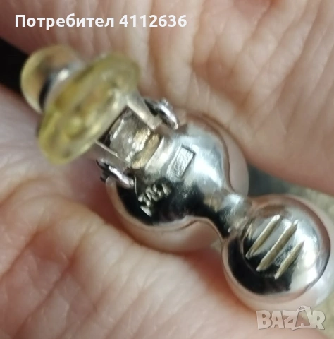 Сребърни обеци с перли и клипс на марката Majorica , снимка 5 - Обеци - 53221087