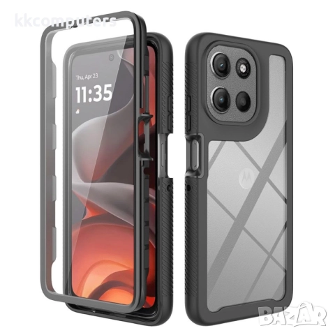 Clear Case for Motorola Moto G86 5G / Power 5G | Комплект с Протектор | Черен, Тъмносин, Лилав, Розо, снимка 4 - Калъфи, кейсове - 51931526