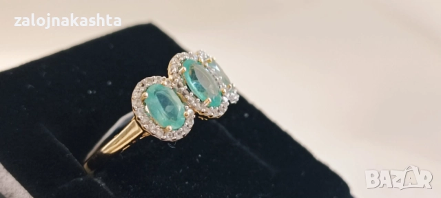 Сребърен пръстен с Тормалин-3,16гр/925, снимка 3 - Пръстени - 52838773