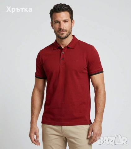 Hugo Boss Philllipson 38 - Оригинална мъжка тениска с яка р-р L-XL