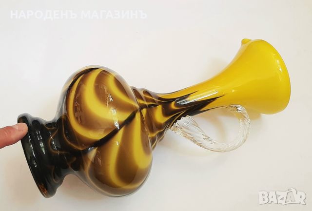 OPALINE - FLORENCE – Италианска висока ваза или кана от цветно стъкло, снимка 11 - Други ценни предмети - 45810430