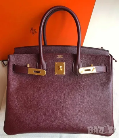 Чанта HERMES BIRKIN 30 BORDEAUX EPSOM GOLD HARDWARE, снимка 1 - Чанти - 47332715