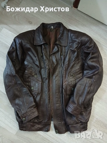 Кожено мъжко яке XL – естествена кожа, снимка 3 - Якета - 52971529