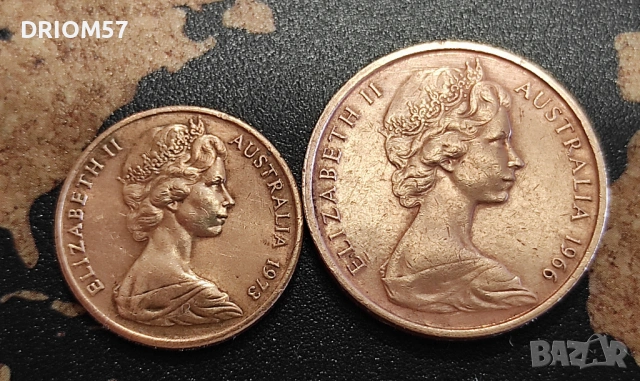 Монети Австралия - 2 бр. [1966-1973], снимка 2 - Нумизматика и бонистика - 54208181