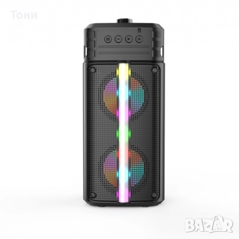 Преносима тонколона с акумулаторна батерия, микрофон и дистанционно -, снимка 1