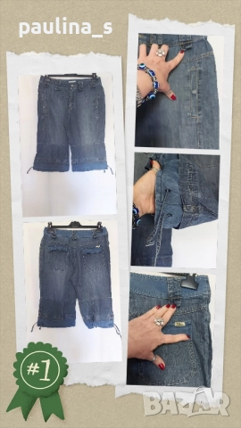 Пет различни броя / Винтидж дамски дънкови бермуди тип потури / шалвари , снимка 9 - Къси панталони и бермуди - 51510245