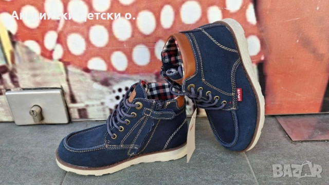 Английски детски оригинални кец/боти от естествена кожа/велур Levi's
