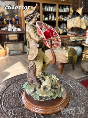 Италианска фигура -„Младият ловец с куче“. №7947, снимка 8 - Колекции - 53824315