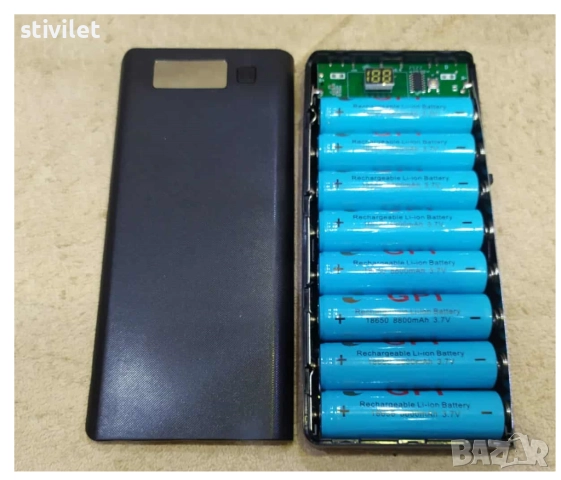 Power Bank Кутия за 8 бр.18650 батерии + фенер НОВО, снимка 13 - Други - 52095632