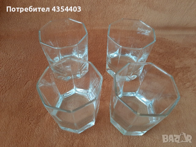 Комплект 4 стъклени чаши , снимка 3 - Чаши - 53713546
