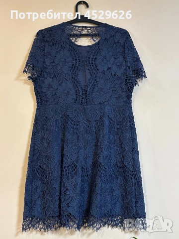 Синя дантелена рокля , снимка 2 - Рокли - 53236954