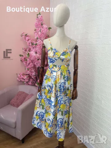 рокля с лимони, снимка 4 - Рокли - 50329446