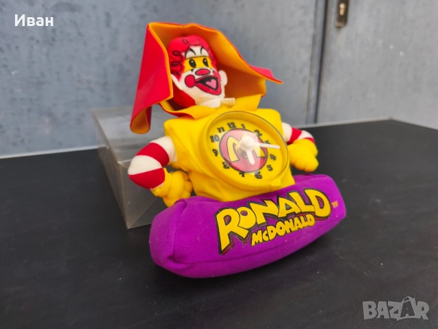 винтидж плюшен настолен часовник с Роналд Макдоналд, снимка 2 - Антикварни и старинни предмети - 53711539