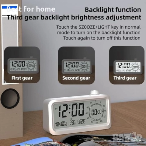 Визуален таймер, будилник с двоен дисплей, снимка 3 - Друга електроника - 52491063