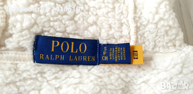 POLO Ralph Lauren Pile Fleece Jumper Hoodie Mens Size S / M  ОРИГИНАЛ! Мъжко Горнище!, снимка 5 - Спортни дрехи, екипи - 52881468