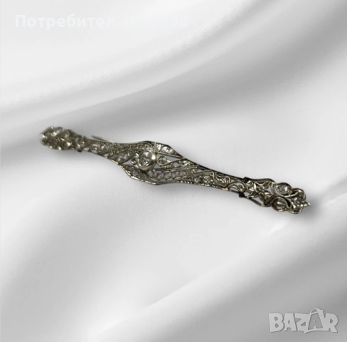 Златна брошка 18к с диаманти , снимка 4 - Други - 53266113