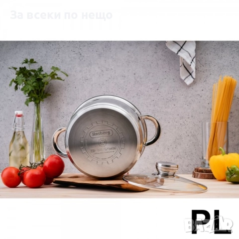 Комплект съдове Rosberg R51210L12BM, 12 части Код P1768, снимка 7 - Съдове за готвене - 53001592