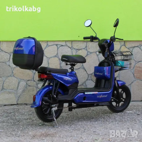 Електрически двуместен скутер – велосипед със 14″ гуми, 500W, 48V/15Ah, снимка 2 - Мотоциклети и мототехника - 50046983