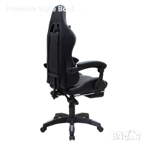 Геймърски стол с релакс механизъм, прибираща се поставка за крака и еко материал, снимка 13 - Столове - 53891679