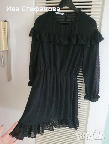 Нова черна елегантна феерична но точки  къса рокля zara Zara , снимка 12 - Рокли - 52484244