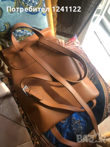 Раница дамска кафява кожа, снимка 2 - Раници - 53931814