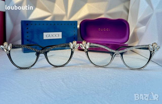 Gucci очила за компютър прозрачни с камъни слънчеви диоптрични рамки , снимка 10 - Слънчеви и диоптрични очила - 45249079