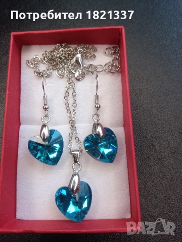 Комплект колие и обици , снимка 4 - Бижутерийни комплекти - 52680880