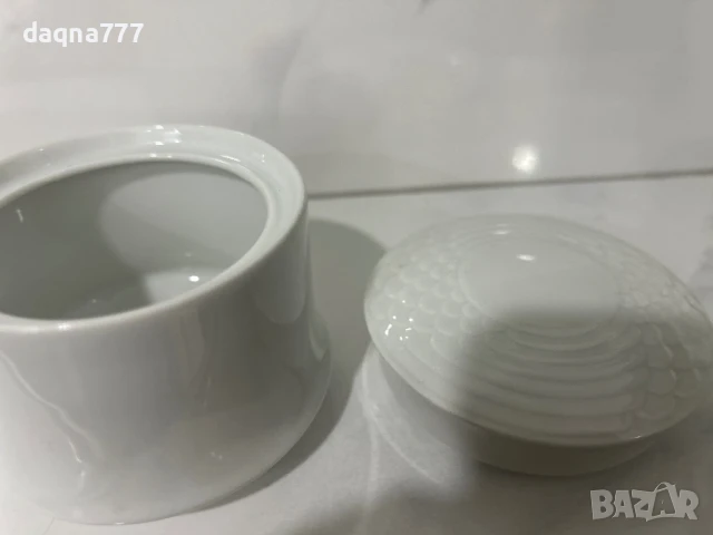 HUTSCHENREUTHER GERMANY BIANCA SCALA ГЛАНЦОВА ЗАХАРНИЦА С КАПАК Германия антика, снимка 6 - Антикварни и старинни предмети - 50596387