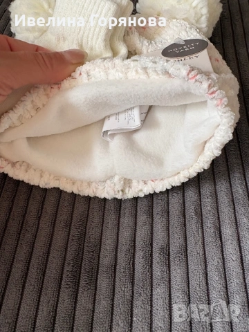 Детски комплект плетена шапка и ръкавици размер 2-3г., снимка 2 - Шапки, шалове и ръкавици - 53027728