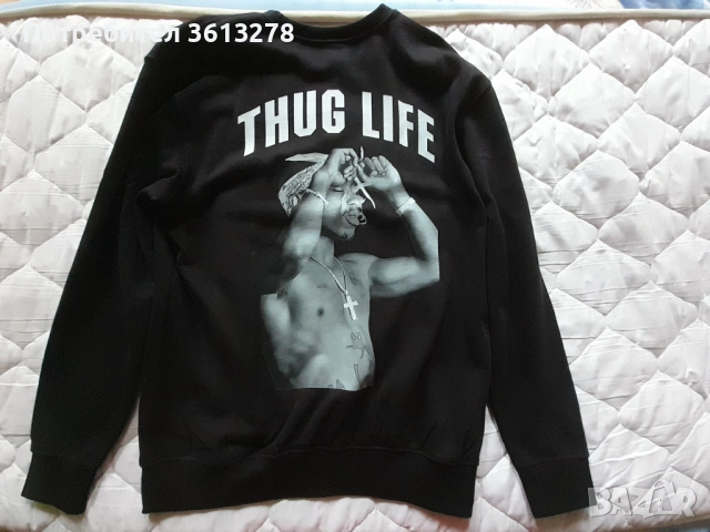 Мъжка поръчкова блуза на "Adidas / 2Pac - THUG LIFE"
