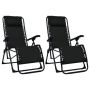vidaXL Сгъваеми столове тип шезлонг, 2 бр, черни, textilene（SKU:312463