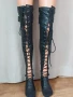 S/M Черни кожени дълги чорапи , снимка 1