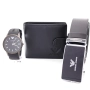 Подаръчен комплект за мъж колан портфейл и часовник-ARMANI, снимка 1