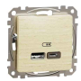 Продавам Розетка 2x USB тип A+C 2.4A 12W Бреза SCHNEIDER ELECTRIC Sedna Design