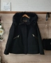Черно зимно палто с качулка и пух , снимка 3