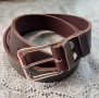 Масивен мъжки колан – ЕСТЕСТВЕНА КОЖА – Тъмен Шоколад – Ръчна изработка (135 см), снимка 5