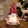 Светеща коледна играчка – Декорация с LED осветление и плетена шапка, снимка 5