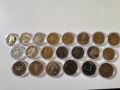 Лот 21 броя по 1, 2 и 5 лева възпоменателни монети България, снимка 1