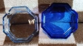 Уникална ваза /свещник синьо стъкло нова и пепелник, снимка 4