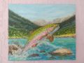 Картина с риба пъстърва, нова от художника , снимка 1 - Картини - 45791998