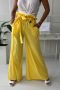 Дамски панталон със широк крачол в жълто  , снимка 1 - Панталони - 45326020