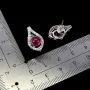 925 сребърни обеци с 6мм натурален рубин подходящи за подарък, снимка 3